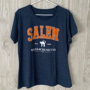 Salem Est. 1626 Massachusetts Blue Short Sleeve Tee Shirt Heather Blue EUC
